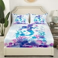 thumbnail image 3 of Erosebridal Kawaii Mermaid Bed Sheets Set Twin Size, Princess Bed Sheets Twin, Dreamy Ocean Twin Sheet Sets, Ultra Soft Room Decoration, 3 Pieces, 3 of 7