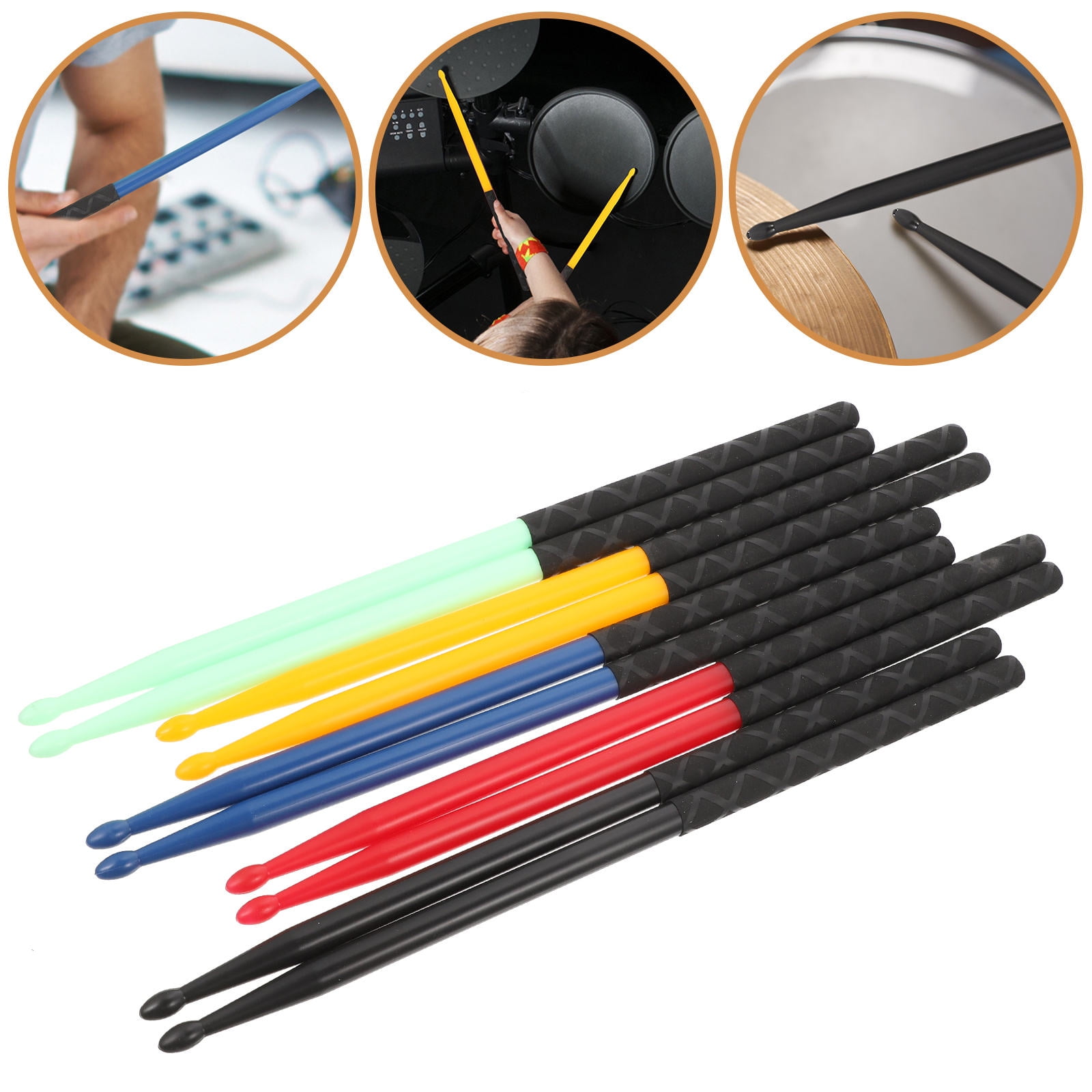 WORGEOUS 10 Pairs  Drumsticks Non-Slip Drum Sticks Standard 5A Drum Sticks for Kids Students Adults