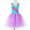 thumbnail image 5 of Halloween Girls Rainbow Candy Tutu Dress Elegant Court Style Mesh Puffy Skirt for Dance Performance Party Daily Wear, XL, 5 of 7