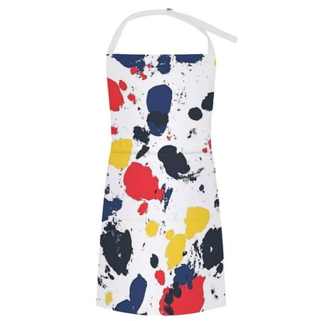 

ZZZHY Modern Abstract Splashes - 609 Apron with Pockets Adjustable Aprons for Men/Women Waterproof Chef Aprons for Kitchen Gardening Cooking BBQ Baking Halloween Thanksgiving Christmas