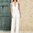 thumbnail image 4 of Ankishi Backless Jumpsuit for Women Deep V Sleeveless Sequin Wide Leg Pants Cowl Neck Rompers for Night Club, 4 of 7