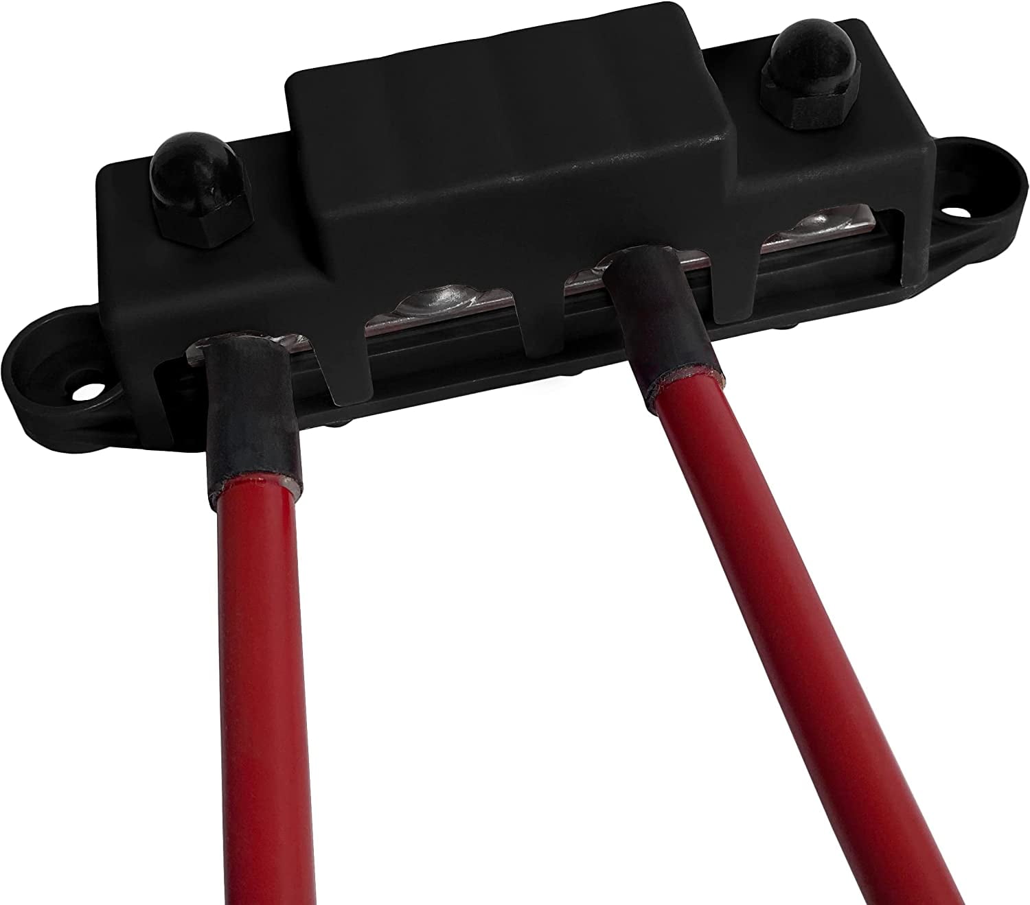 3/8" 4 Post Power Distribution Block Bus Bar with Cover M10 - 250 Amp Rating – Marine Bus Bar, Automotive, and Solar Wiring – Battery Terminal Distribution Block (3/8", Black)