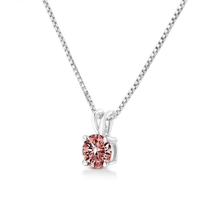 Lab-Grown Pink Diamond Solitaire Necklace