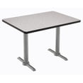 thumbnail image 4 of KFI Studios Mode 2.5' x 4' Dining Table, Mahogany, Silver T-Leg Base, 4 of 7