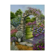 Trademark Fine Art 'Cottage Garden Arch' Canvas Art by Janet Pidoux