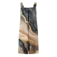 thumbnail image 4 of Mifsaly Shorts Overalls for Women Adjustable Straps Abstract Print Linen Shorts Jumpsuits Lightweight Loose Fit Casual Summer Beach One Piece Outfits with Pockets Khaki,XXL, 4 of 5