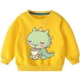 thumbnail image 4 of Luxalzxs Toddler Baby Girls Crewneck Sweatshirt Cotton Long Sleeve Cute Dinosaur Print Shirt Kids Pullover Tops 2-10 Years, 4 of 4