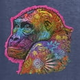 thumbnail image 2 of Colorful Neon Gorilla | Dean Russo Art Animal Lover Mens Long Sleeve Shirt, Vintage Heather Navy, XX-Large, 2 of 6