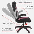 thumbnail image 7 of Aon Archeus Ergonomic Gaming Office Chair – High-Back Racing-Style Gamer Seat w/ Lumbar Support, Tilt Recline & Flip-Up Arms – Comfortable PC Chair – Black/Pink, 7 of 7