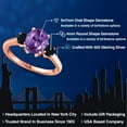 thumbnail image 2 of Gem Stone King 18K Rose Gold Plated Silver Purple Amethyst and Black Onyx Engagement Ring for Women | 2.04 Cttw | Oval 9X7MM | Gemstone February Birthstone | Size 7, 2 of 6