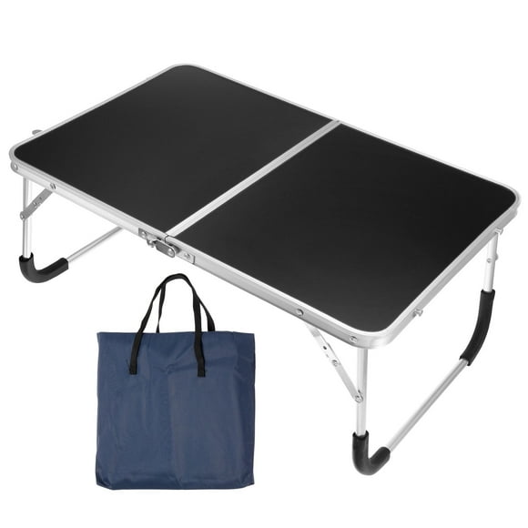 Unique Bargains Foldable Laptop Table Picnic Bed Tray Tables with Tote Bag for Sofa, Black