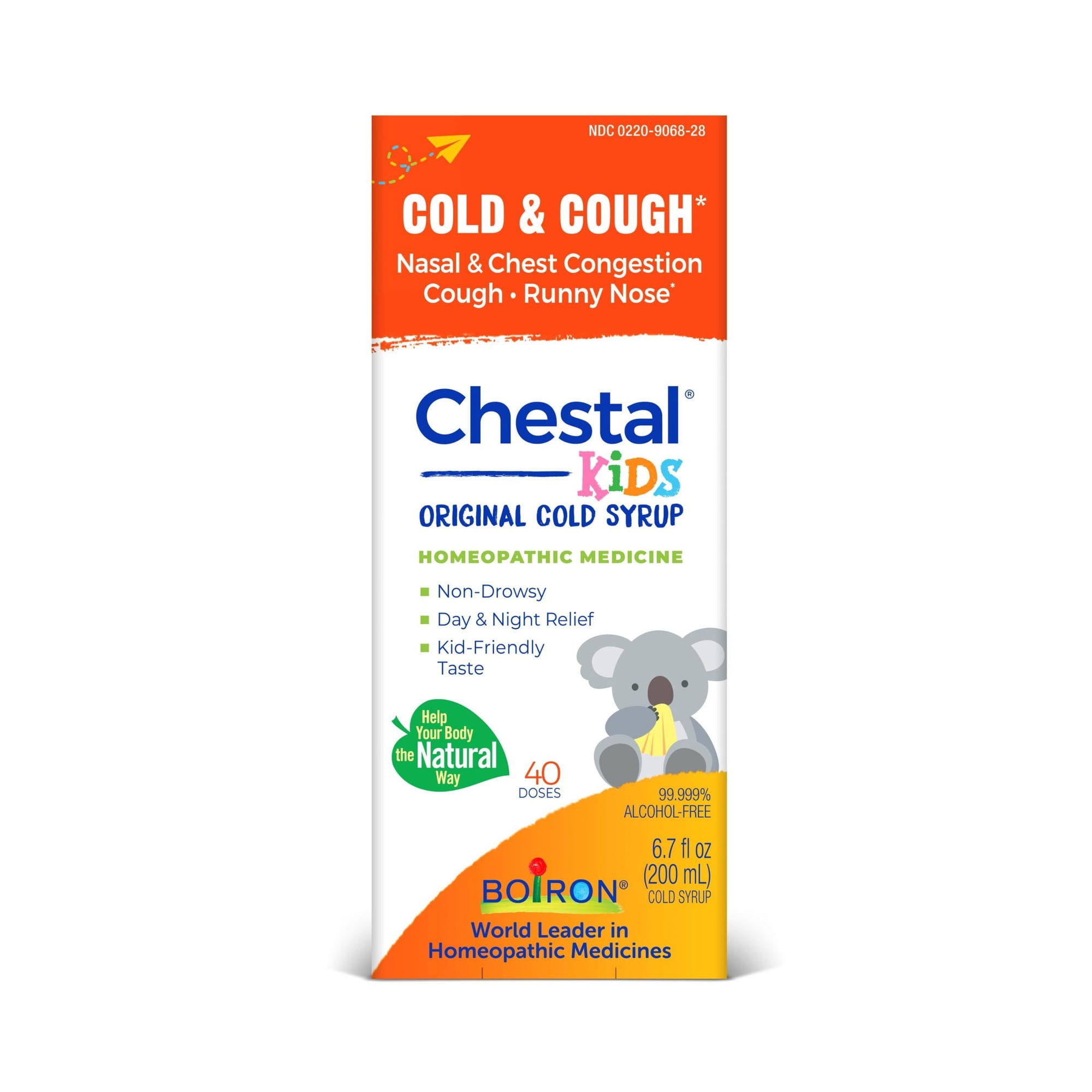 Boiron Chestal Kids Original Cold Syrup, Homeopathic Medicine for Cold & Cough Relief, Multi-Symptom Formula, Nasal & Chest Congestion, Runny Nose, 6.7 fl oz