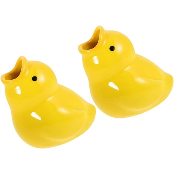 2pcs Cute Duck Ceramic Toothbrush Holder Fun Animal Design for Bathroom Storage Lightweight Travel Accessory and Aesthetic Toothbrush Rack for Home Use