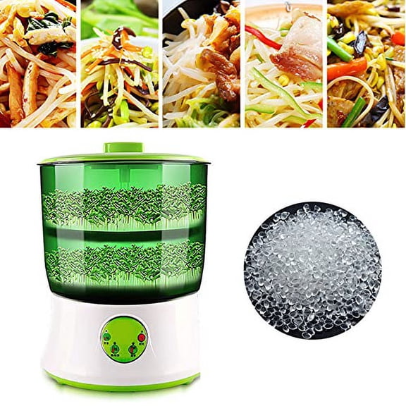 TFCFL Bean Seed Sprouts Machine, Bean Sprouts Machine, Automatic Bean Sprouts Maker, 2 Layers Function Large Capacity Seed Grow, Bean Sprouts Grow Kit, Temperature Control Automati