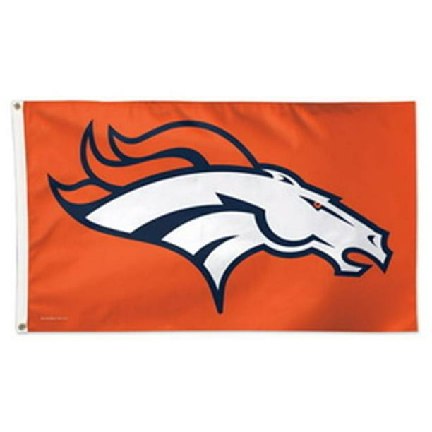 Drapeau Denver Broncos 3x5 Orange avec Tête de Cheval