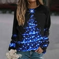 thumbnail image 2 of gakvbuo Ugly Christmas Sweater for Women 2024 Funny Christmas Sweatshirt Crewneck Xmas Print Long Sleeve Blouse Party Pullover Sweatshirt Tunic Tops Hoodless Shoulder Sweatshirt Gifts for Christmas, 2 of 6