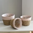thumbnail image 4 of Storage Basket Plant Pot 10 Inch Round Natural Design Hand-woven Indoor Outdoor Decorate Handmade Flowerpot Containers, 4 of 5