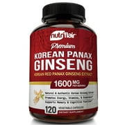 NutriFlair Korean Panax Ginseng 1600mg Per Serving, 120 Capsules – Herbal Energy & Vitality Supplement, Non-GMO, Vegan, Made in USA