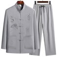 thumbnail image 2 of Men's underwear Mens Suit Slim Fit Suits Jacket for Men Button Boy Inc Man Casual Suites Man Suit Large 3 Button Formal Suites for Men Jacket Pants Tuxedo Rentals Mens Letter Printed Grey XL, 2 of 5