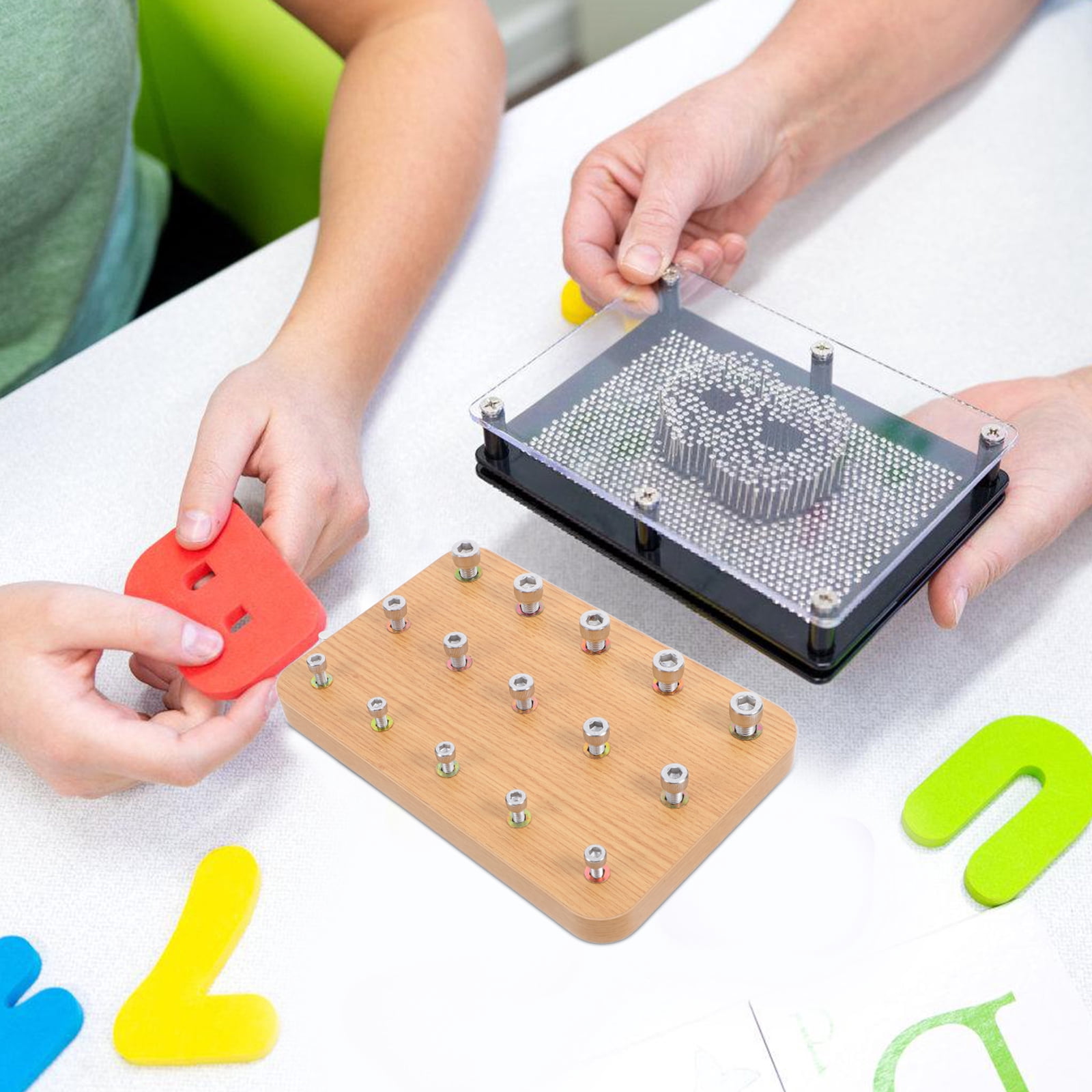 Wooden Nuts And Bolt Board For Rehabilitation Hand Eye Coordination Trainer Finger Exercise Hand Rehabilitation Tools Occupational Rehabilitation Supplies
