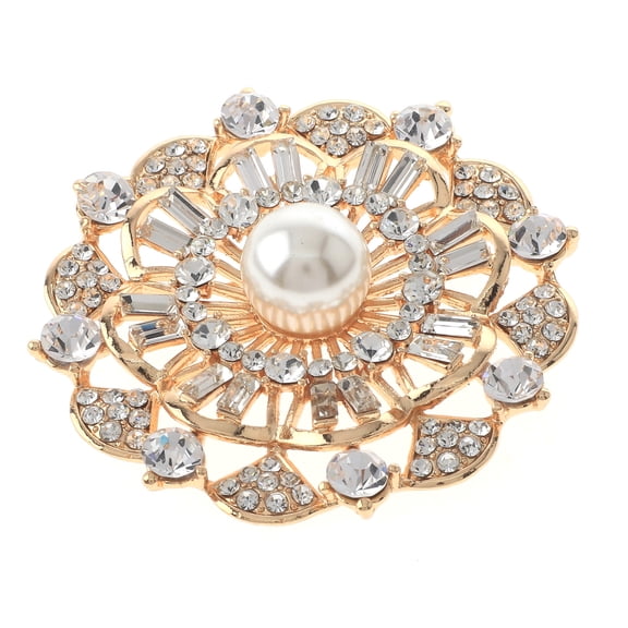 Crystal Flower Brooch