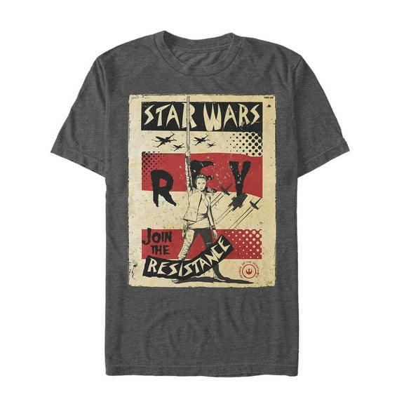 Men's Star Wars The Last Jedi Rey Join Poster  Graphic Tee Charcoal Heather Medium