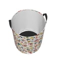 thumbnail image 3 of Balery Butterfly Flowers Round Laundry Basket with Handles Waterproof Freestanding Laundry Hamper for Clothes Toys in the Dorm and Family-Medium, 3 of 8