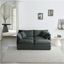 JERFIT Modern 4-Piece Modular Sectional Sofa Set with Ottomans, Gray Chenille Fabric for Living Room