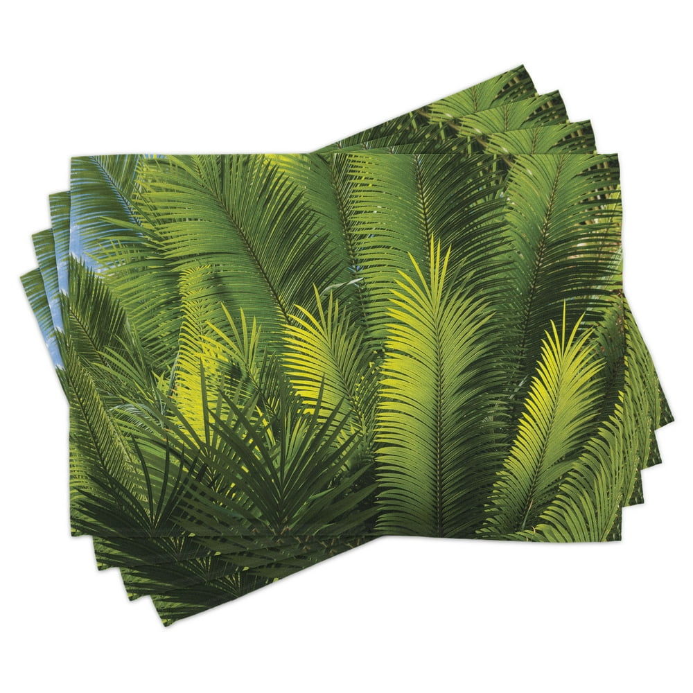 Palm Tree Placemats Set of 4 Plam Tree Foliage Tropical Plants Leaves
