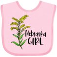 thumbnail image 3 of Inktastic Nebraska Girl Goldenrod Flower Girls Baby Bib, 3 of 4