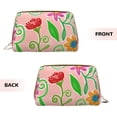 thumbnail image 3 of YFYANG Large Clutch Leather Makeup Bag, Hand-Painted Flowers Travel Toiletries Bag, Ladies Cosmetic Storage Bag, 3 of 8