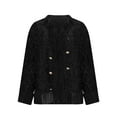 thumbnail image 3 of Womens Fuzzy Jackets Faux Fur Coat Dressy Fashion Shaggy Open Front Cardigan Cropped Jacket Work Office Blazer 2025 Trendy Fashion Fall Winter Clothes, 3 of 5
