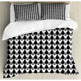 thumbnail image 1 of Abstract Duvet Cover Set King Size, Continuing Formations in Monotone Intersecting Circles and Triangles, Decorative 3 Piece Bedding Set with 2 Pillow Shams, Charcoal Grey and White, by Ambesonne, 1 of 3