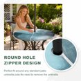 thumbnail image 4 of Round Outdoor Tablecloth with Umbrella Hole and Zipper, Blue Gray Tablecloth with Elastic Waterproof, Retro Abstract Gradient Plaid Geometric Art Patio Table Covers for 55" - 60" Picnic Pool Tables, 4 of 9