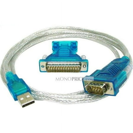 UPC: 0844660020677 | Monoprice USB to RS-232 DB-9 Male and DB-25 Male Serial Converter Cable