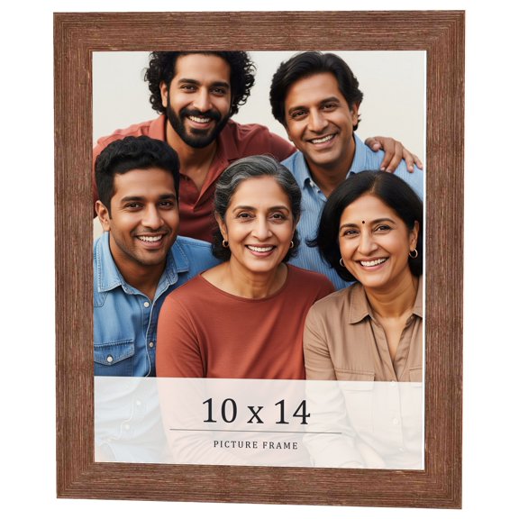 10x14 Frame Brown Farmhouse Solid Wood Picture Frame Width 1.5 Inches | Interior Frame Depth 0.5