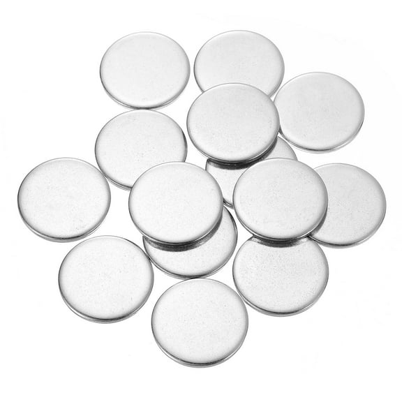 Uxcell 20 Pack Stainless Steel Disc, 1 3/32"(28mm) Dia 0.16"(4mm) Thick 304 Stainless Steel Flat Round Sheet Blank Round Circle Plate for Crafts Metal Stamping and Jewelry Making