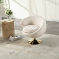 thumbnail image 2 of Swivel Barrel Chair, Modern Upholstered Velvet Accent Sofa Chairs for Living Room, Modern 360 Degree Round Sherpa Chair with Metal Base,Comfy Reading Chair Unique Back for Bedroom, Nursery, 2 of 7