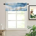 thumbnail image 2 of Abstract Marble Texture Valances for Windows Golden Blue Gradient Rod Pocket Curtain Valance Window Treatment Short Curtains for Kitchen Living Room, 60"x18", 2 of 5