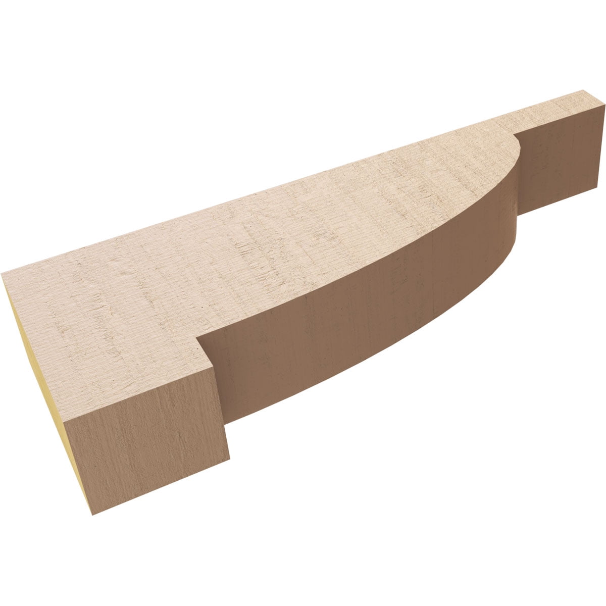2"W x 12"D x 4"H Thin Alpine Rough Cedar Woodgrain TimberThane Corbel, Primed Tan