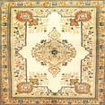 thumbnail image 1 of Ahgly Company Indoor Square Traditional Corn Yellow Medallion Area Rugs, 7' Square, 1 of 6
