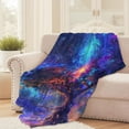 thumbnail image 2 of Galaxy Tree Throw Blanket for Girls Boys Kids Adults, 50x60 in, Cozy Flannel Blanket for Bedroom, Camping, Couch, Room Decor, Fuzzy Warm Soft Gifts, 2 of 10