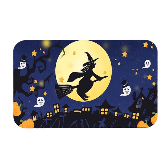 Halloween Bathroom Carpet Non Witch Mat for Home Entryway Living Room Bathtub Kitchen Decorative Rug