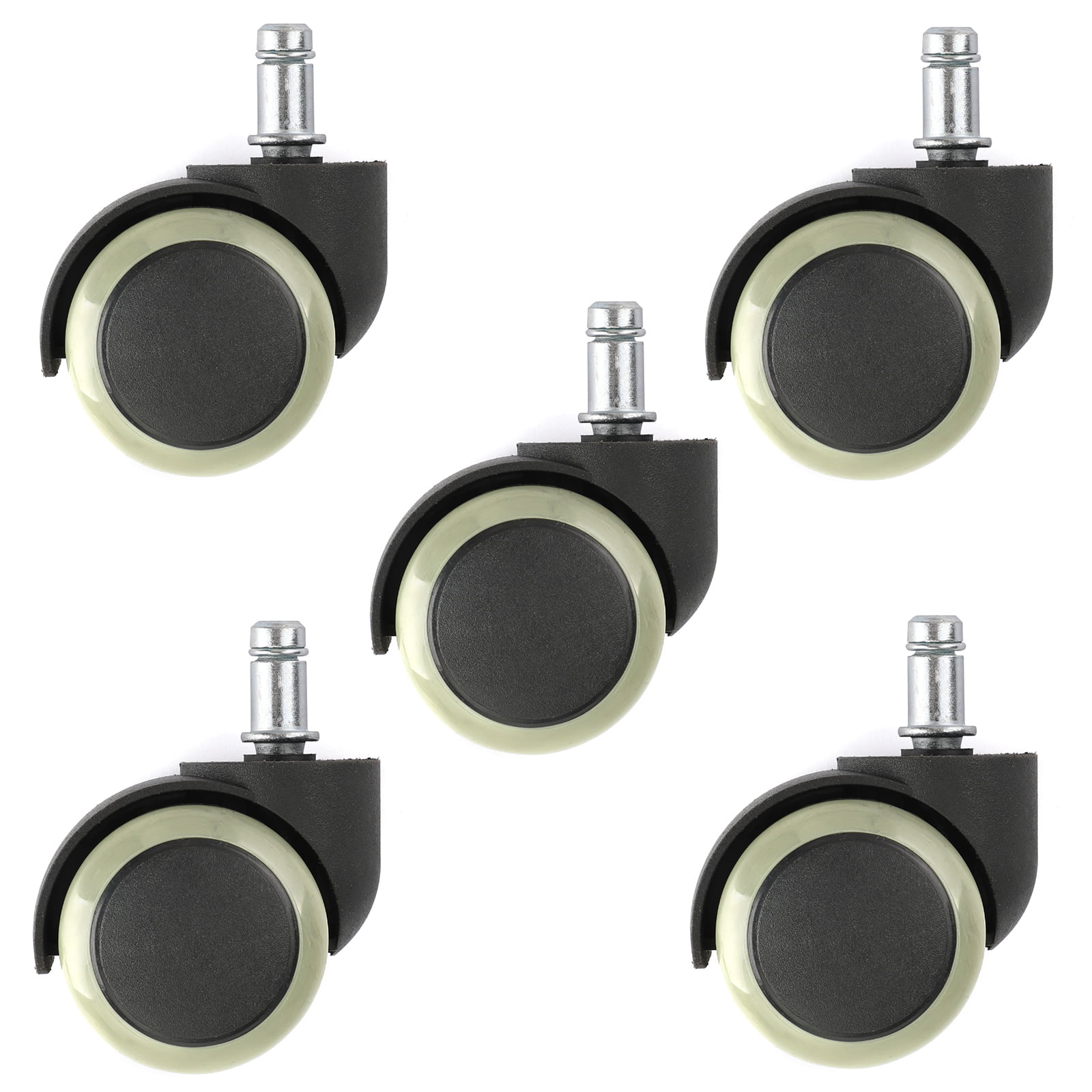 Set of 5 Office Chair Caster Rubber Swivel Wheels Replacement Heavy Duty 2 inch 