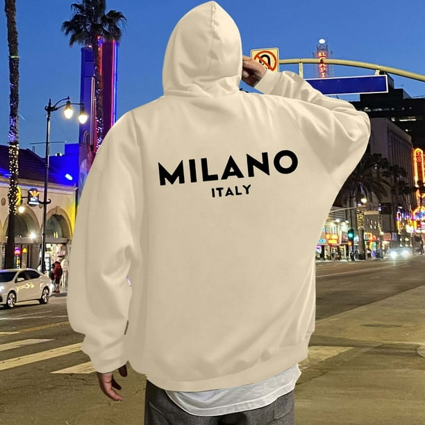 WILLBEST Sudadera Deportiva para Hombre con Capucha y Estampado De Letras para Uso Informal y Atuendos Elegantes Grande