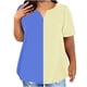 thumbnail image 1 of Plus Tamaño de las Mujeres Blusas, Cuello en V Casual Suelto Manga Corta Superior, Impresión Blusa Poliéster Spandex, 1 of 8