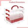 thumbnail image 4 of 3-Layer Organizer Case Stack & Carry Box, Plastic Multipurpose Storage Container Box, Portable Handled Storage Box with Removable Tray for Organizing Sewing Supplies, 4 of 5