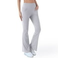 thumbnail image 3 of BODOAO Women's Flare Leggings, Trendy Crossover Yoga Pants, High Waist Casual Workout Bell Bottom Leggings with Pockets Soft Sport Yoga Leggings Workout Running Trousers, 3 of 5