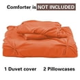 thumbnail image 3 of BedDecor 600 TC 3 Piece Pinch Pleated(Orange,Twin/Twin XL) 100% Egyptian Cotton Base Duvet Set, 3 of 5