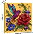 thumbnail image 2 of DIY Red Rose Hummingbird Pearl Diamond Painting Art Kit with Frame | Pearl Beads Art Craft for Adults Beginner, Gemstone Diamond Dots Beads for Home Wall Decor (8*8inch), 2 of 6